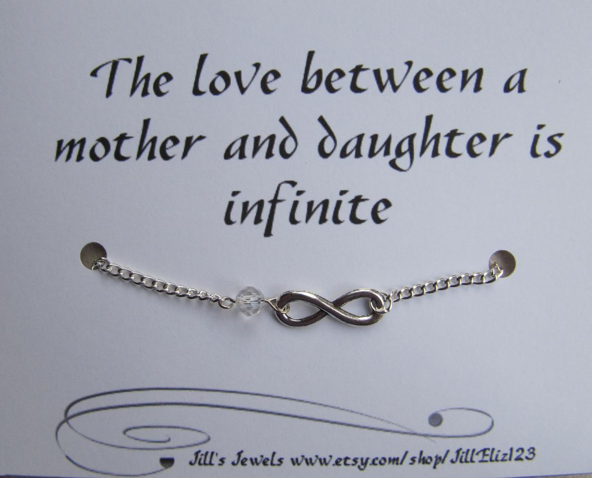 Family Love Charm Bracelet With Crystal And Love Quote Inspirational Card - Mother's Day - Friend - Mothers Bracelet - Quote Gift